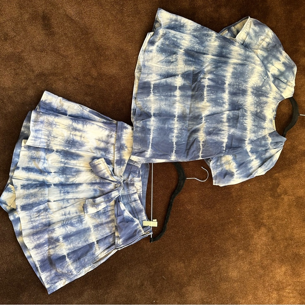 Ulla Johnson Blue and White Tie-Dye Blouse